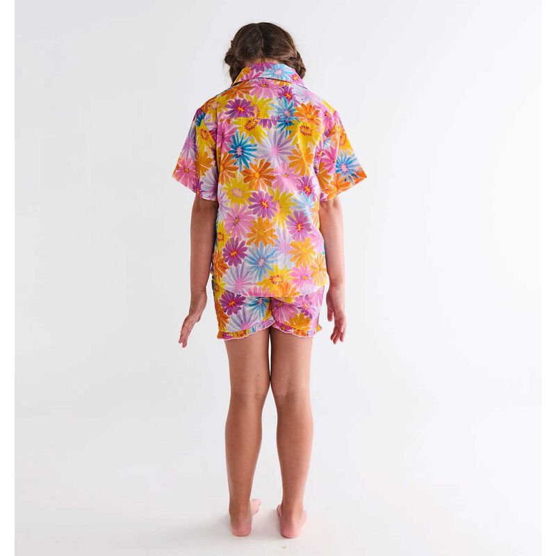 Kip&Co Petal Power Organic Cotton Short Sleeve Shirt & Short PJ Set image number 2